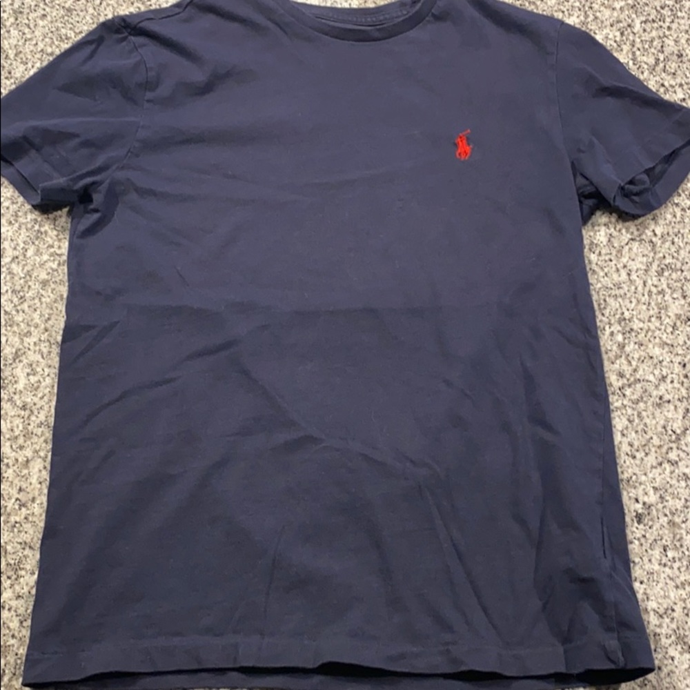 Blue polo short sleeve shirt